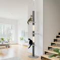 Load image into Gallery viewer, Floor to Ceiling Cat Tree with Scratching Posts, 88.5"-100.5" Adjustable Height Cat Tower with Cloud Shaped Platforms, Dangling Balls, Grey