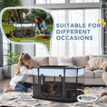 Load image into Gallery viewer, Dog Pen, Pet Playpen, Portable Foldable Dog Cat Playpen Soft Pet Cage with Storage Bag for Puppies, Rabbits, Kittens, Guinea Pigs, 84 x 64 x 53cm - Grey