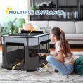 Load image into Gallery viewer, Dog Pen, Pet Playpen, Portable Foldable Dog Cat Playpen Soft Pet Cage with Storage Bag for Puppies, Rabbits, Kittens, Guinea Pigs, 84 x 64 x 53cm - Grey
