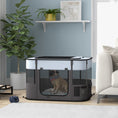 Load image into Gallery viewer, Dog Pen, Pet Playpen, Portable Foldable Dog Cat Playpen Soft Pet Cage with Storage Bag for Puppies, Rabbits, Kittens, Guinea Pigs, 84 x 64 x 53cm - Grey