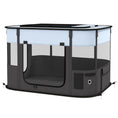 Load image into Gallery viewer, Dog Pen, Pet Playpen, Portable Foldable Dog Cat Playpen Soft Pet Cage with Storage Bag for Puppies, Rabbits, Kittens, Guinea Pigs, 84 x 64 x 53cm - Grey