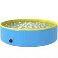 Load image into Gallery viewer, Foldable Dog Pool for Puppies and Ducks, Thickened PVC Dog Paddling Pool Bath Tub Hard Board, Anti-Slip Bottom and Hose Adapter for Easy Drainage, 120 x 30cm, Blue and Yellow