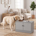 Load image into Gallery viewer, Elevated Dog Bowls with Storage Cabinet, Raised Dog Bowl Stand, Pet Feeding Station with Slow Feeder & Non-Slip, for Large Pets, Gray