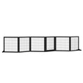 Load image into Gallery viewer, Wooden Pet Gate, Dog Safety Barrier, Freestanding Foldable Fence, w/ 6 Panels, 2 Support Feet, for House Doorway Stairs, Small & Medium Dogs, Black