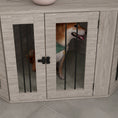 Gallery viewerに画像を読み込む, 41" Dog Crate Furniture, Corner Dog Crate End Table for Medium and Small Dogs, Indoor Dog Cage with Cushion, Door, Lock, Walnut Brown