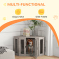 Gallery viewerに画像を読み込む, 41" Dog Crate Furniture, Corner Dog Crate End Table for Medium and Small Dogs, Indoor Dog Cage with Cushion, Door, Lock, Walnut Brown