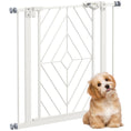 Load image into Gallery viewer, Pressure Fit Safety Gate for Doorways and Staircases, Dog Gate with Auto Closing Door, Pet Barrier for Hallways with Double Locking, Openings 74-80cm - White