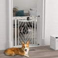 Load image into Gallery viewer, Pressure Fit Safety Gate for Doorways and Staircases, Dog Gate with Auto Closing Door, Pet Barrier for Hallways with Double Locking, Openings 74-80cm - White
