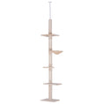 Load image into Gallery viewer, 8.5ft Cat Climbing Tree 5-Tier Kitty Activity Center Floor-to-Ceiling Cat Climber Toy with Scratching Post Play Rest Post Pet Furniture Beige