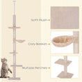 Load image into Gallery viewer, 8.5ft Cat Climbing Tree 5-Tier Kitty Activity Center Floor-to-Ceiling Cat Climber Toy with Scratching Post Play Rest Post Pet Furniture Beige