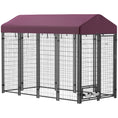 Load image into Gallery viewer, PawHut 8' x 4' x 6' Outdoor Dog Kennel, Dog Playpen with Rotating Bowl Holders, Walk-in Heavy Duty Dog Cage with Waterproof UV Protection Cover, Red