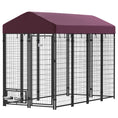 Load image into Gallery viewer, PawHut 8' x 4' x 6' Outdoor Dog Kennel, Dog Playpen with Rotating Bowl Holders, Walk-in Heavy Duty Dog Cage with Waterproof UV Protection Cover, Red