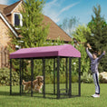 Load image into Gallery viewer, PawHut 8' x 4' x 6' Outdoor Dog Kennel, Dog Playpen with Rotating Bowl Holders, Walk-in Heavy Duty Dog Cage with Waterproof UV Protection Cover, Red