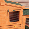 Load image into Gallery viewer, Two-Level Rabbit Hutch Small Animal House Pet Bunny Cage Home w/ Outdoor Run Water & UV Resistant Roof Access Ramp Natural Finish Guinea Pig Bunny Hamster Habitat, Orange