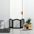 Load image into Gallery viewer, Freestanding Pet Gate Wooden Dog Gate with Support Feet Foldable Pet Fence Safety Barrier for the House Doorway Stairs Black