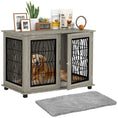 Load image into Gallery viewer, Dog Crate Furniture, Dog Cage with Soft Washable Cushion, Furniture-Style Pet Kennel Indoor House End Side Table for Small Medium Large Breeds, 100 x 60 x 73.5 cm, Grey