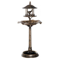 Load image into Gallery viewer, Outsunny 3-in-1 Garden Bird Bath Bowl Pedestal with Bird Feeder, Large Water Basin, Underneath Flower Planter, Antique Gold (Bronze)