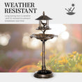 Load image into Gallery viewer, Outsunny 3-in-1 Garden Bird Bath Bowl Pedestal with Bird Feeder, Large Water Basin, Underneath Flower Planter, Antique Gold (Bronze)