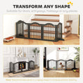 Load image into Gallery viewer, Wooden Foldable Dog Gate Panel Pet Fence Freestanding Safety Barrier for the House, Doorway, Stairs (Black)