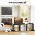 Load image into Gallery viewer, Wooden Foldable Dog Gate Panel Pet Fence Freestanding Safety Barrier for the House, Doorway, Stairs (Black)