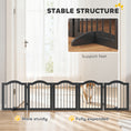 Load image into Gallery viewer, Wooden Foldable Dog Gate Panel Pet Fence Freestanding Safety Barrier for the House, Doorway, Stairs (Black)