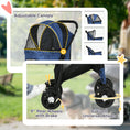 Load image into Gallery viewer, Dog Pram Dog Stroller Pet Pushchair with Universal Wheels, Brake for Small Breeds - Blue