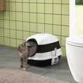 Load image into Gallery viewer, Foldable Cat Litter Box with Lid, Hooded Cat Litter Tray with High Sides, Air Freshener, Large Two-Way Entrance, Scoop, Black
