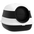 Load image into Gallery viewer, PawHut Cat Litter Box with Lid, Covered Litter Box w/ High Sides, Air Freshener, Large Two-Way Entrance Kitty Litter Box, Foldable, Easy Clean, White, and Black