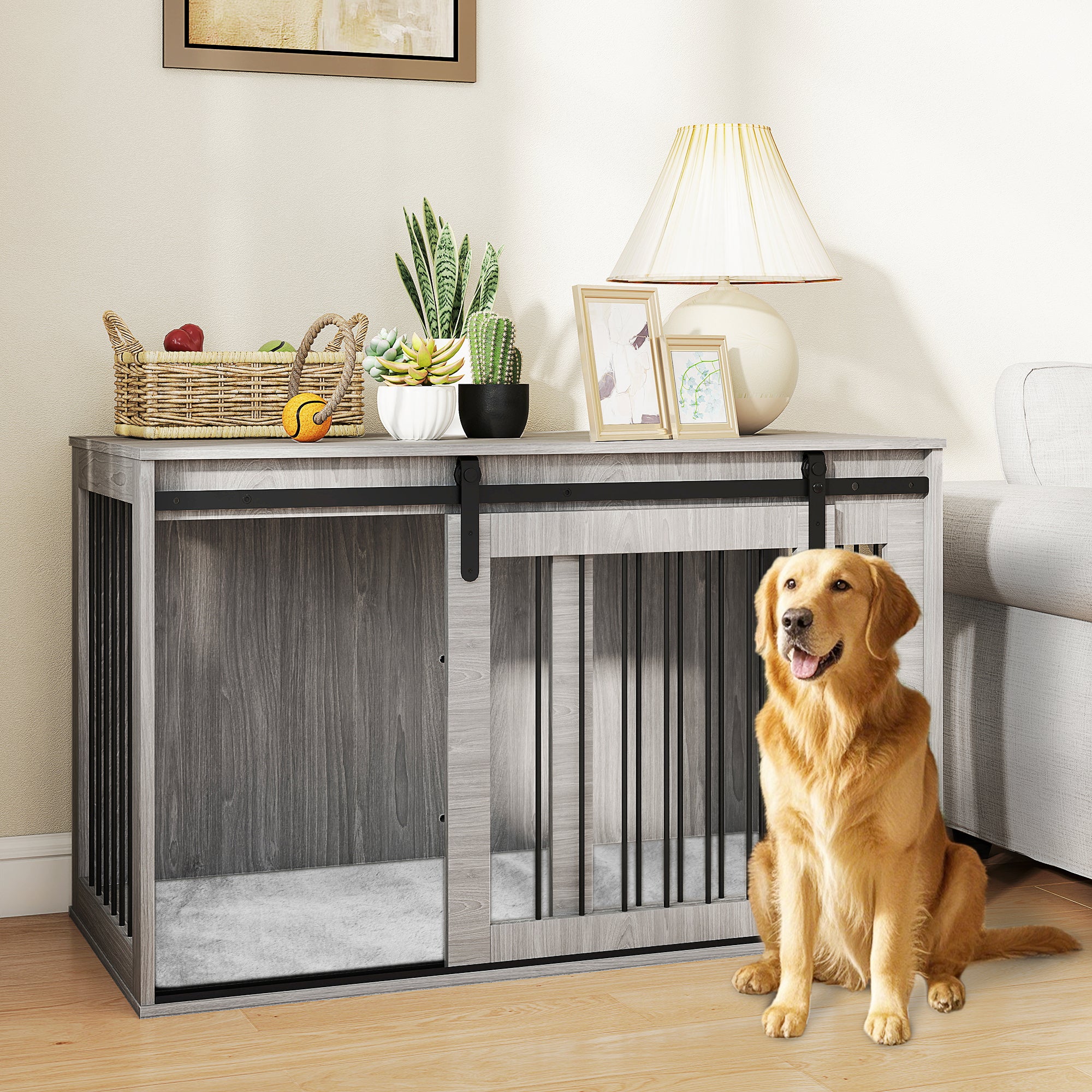 Pawhut Dog Crate Furniture, Dog House Furniture Style for Extra