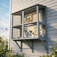 Load image into Gallery viewer, Cat Catio, Expandable Window Box Enclosure for Multiple Indoor Cats, Comfortable Wooden Pet Perch House, All Weather Use, with 2 Doors, for Sunbathing, Napping, Overlooking, 39.4"L