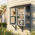 Load image into Gallery viewer, Cat Catio, Expandable Window Box Enclosure for Multiple Indoor Cats, Comfortable Wooden Pet Perch House, All Weather Use, with 2 Doors, for Sunbathing, Napping, Overlooking, 39.4"L