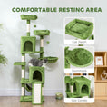 Charger l'image dans la visionneuse de la galerie, Cat Tree, 70" Multi-Level Cat Tower for Indoor with 2 Condos, 2 Plush Top Perches, Hammock, Platforms, Toy Balls, Sisal Scratching Posts and Board, Green
