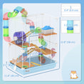 Load image into Gallery viewer, 5 Tiers Hamster Cage Portable Animal Travel Carrier Habitat with Exercise Wheels Play Tube Water Bottle Dishes House Ladder for Gerbils, Light Blue