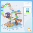 Load image into Gallery viewer, 5 Tier Hamster Cage, Gerbil Cage with Tube Exercise Wheels, Tunnel, Water Bottle, Dishes, 58H x 46L x 30Wcm, Light Blue