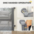 Load image into Gallery viewer, Retractable Stair Gate for Dogs, Pet Gate, Extends to 140 cm Wide & 93 cm Tall, One Handed Operation, for Stairs, Hallways, Doorways, Indoor and Outdoor, Grey