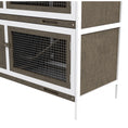 Gallery viewerに画像を読み込む, PawHut Wooden Bunny Rabbit Hutch, Small Animal Habitat with Ramp, Removable Tray & Weatherproof Roof, Indoor/Outdoor, Brown