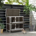 Gallery viewerに画像を読み込む, PawHut Wooden Bunny Rabbit Hutch, Small Animal Habitat with Ramp, Removable Tray & Weatherproof Roof, Indoor/Outdoor, Brown