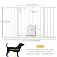 Load image into Gallery viewer, 30"-52" Extra Wide Pet Gate with Small Door, 30"H Dog Gate with Safety Gate Barrier, Stair Pressure Fit, Auto Close, Double Locking, for Doorways, Hallways, White