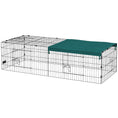Load image into Gallery viewer, PawHut 73" L Metal Chicken Playpen, Small Animal Cage, Pet Playpen Yard Fence for Rabbits, Chinchillas with Roof for Indoor & Outdoor, 20"H, Green