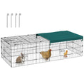 Load image into Gallery viewer, PawHut 73" L Metal Chicken Playpen, Small Animal Cage, Pet Playpen Yard Fence for Rabbits, Chinchillas with Roof for Indoor & Outdoor, 20"H, Green