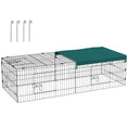 Load image into Gallery viewer, PawHut 73" L Metal Chicken Playpen, Small Animal Cage, Pet Playpen Yard Fence for Rabbits, Chinchillas with Roof for Indoor & Outdoor, 20"H, Green