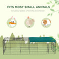 Load image into Gallery viewer, PawHut 73" L Metal Chicken Playpen, Small Animal Cage, Pet Playpen Yard Fence for Rabbits, Chinchillas with Roof for Indoor & Outdoor, 20"H, Green