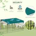 Load image into Gallery viewer, PawHut 73" L Metal Chicken Playpen, Small Animal Cage, Pet Playpen Yard Fence for Rabbits, Chinchillas with Roof for Indoor & Outdoor, 20"H, Green