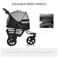 Load image into Gallery viewer, 3 Wheel Dog Stroller, Folding Pet Stroller Jogger with Adjustable Canopy, Storage Basket, Mesh Window, Cupholder, for Small Dogs & Cats, Grey