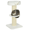 Load image into Gallery viewer, 36"H Large Cat Scratching Post for Indoor Cats, Bold Cat Tree Multi-Level Kitty Tower with Sisal Mat Scratch Rope, Cat Bed, Removable Cushion, Perch, Cream White
