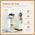 Load image into Gallery viewer, 36"H Large Cat Scratching Post for Indoor Cats, Bold Cat Tree Multi-Level Kitty Tower with Sisal Mat Scratch Rope, Cat Bed, Removable Cushion, Perch, Cream White