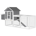 Load image into Gallery viewer, 82" Wooden Chicken Coop, Large Outdoor Hen House Poultry Hutch for 2-3 Hens, Chicken House with Nesting Box, Pull-on Tray, Waterproof Roof, Ramp and Roosting Bars for Backyard, Gray