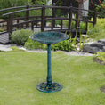 Load image into Gallery viewer, 50cm Bird Bath for Garden, Outdoor Birdbath Stand, Decorative Bird Drinking Stand with Scallop-like Pattern, Time-Worn Finish, Green