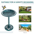 Load image into Gallery viewer, Outsunny 28'' Bird Bath Outdoor Resin Decor with Fleur De Lis Pattern, Time-Worn Finish