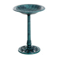 Load image into Gallery viewer, Outsunny 28'' Bird Bath Outdoor Resin Decor with Fleur De Lis Pattern, Time-Worn Finish